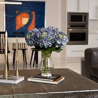 20" Artificial Hydrangea Arrangement in Glass Vase
