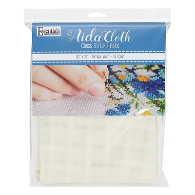 Essentials by Leisure Arts Antique White 18 Count Aida Cloth, 30" x 36"