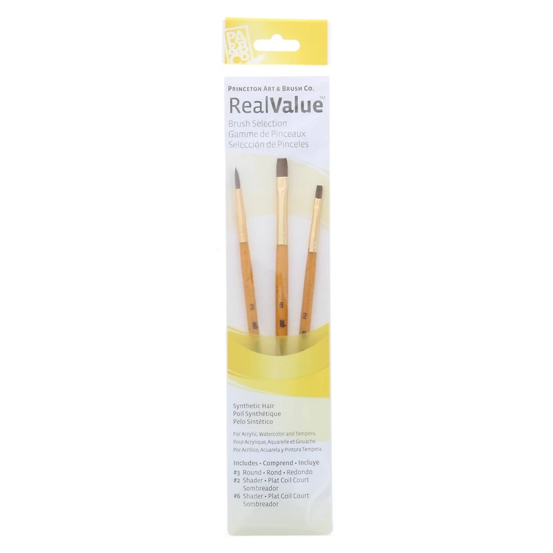 Princeton™ RealValue™ Synthetic Hair Brush 3 Piece Set