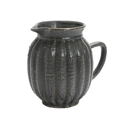 Hello Honey® 2.5qt. Matte Black Stoneware Fluted Pitcher