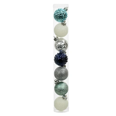 1.5" Blue & Silver Shatterproof Ball Ornament Set by Ashland®