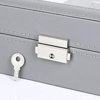 NEX™ 12" 8-Slot Lockable Artificial Leather Watch Case Organizer