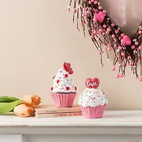 Glitzhome® Valentine's Resin Cupcakes Table Decor Set