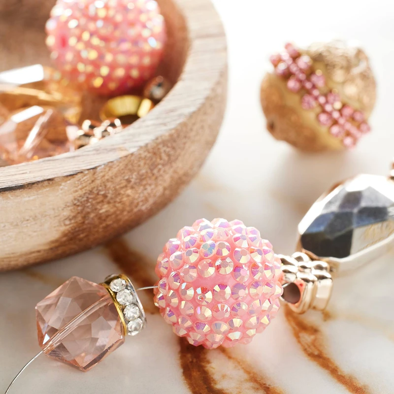 12 Pack: Rose Gold Mix Round Strung Beads by Bead Landing™