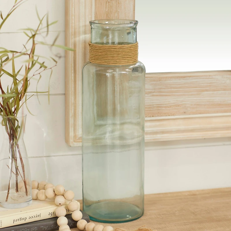 18" Clear Glass Farmhouse Vase