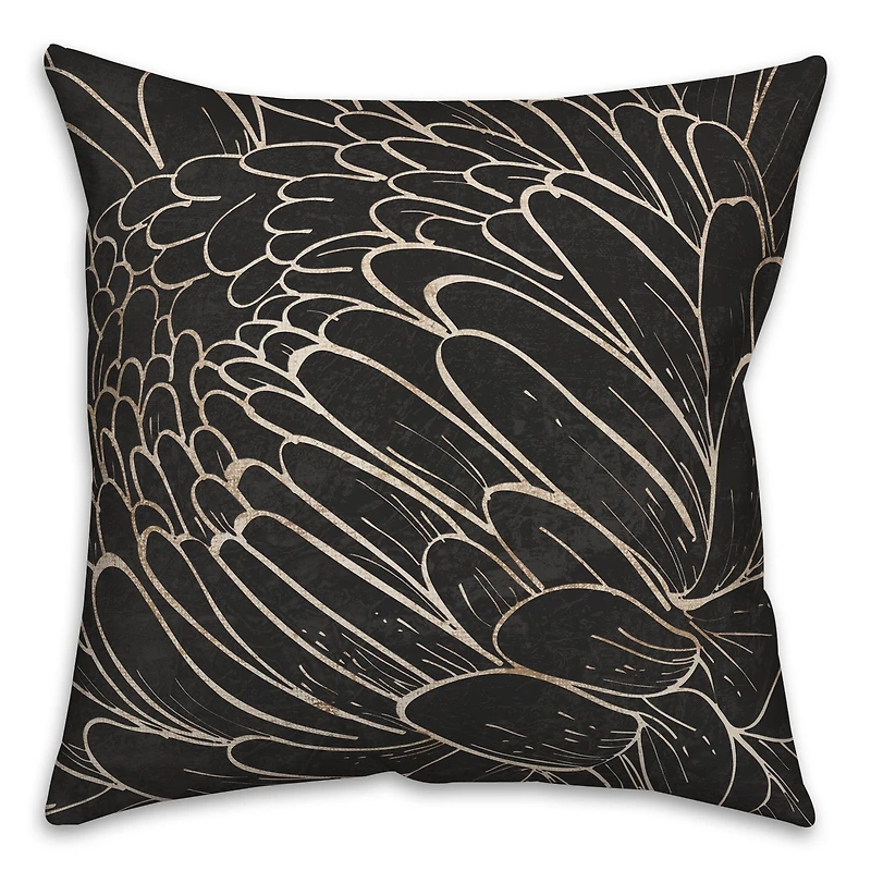 Floral Etching 18" x 18" Indoor/Outdoor Pillow