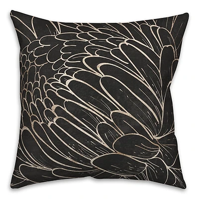 Floral Etching 18" x 18" Indoor/Outdoor Pillow