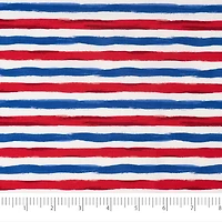 SINGER Horizontal Red, White & Blue Stripe Cotton Fabric