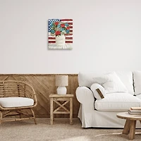 Stupell Industries Americana Flag Festive Bouquet Canvas Wall Art