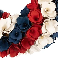 14.5" Americana Artificial Floral Wooden Wreath