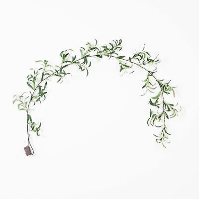 6.5ft. Pre-Lit LED Green Olive Leaf Garland