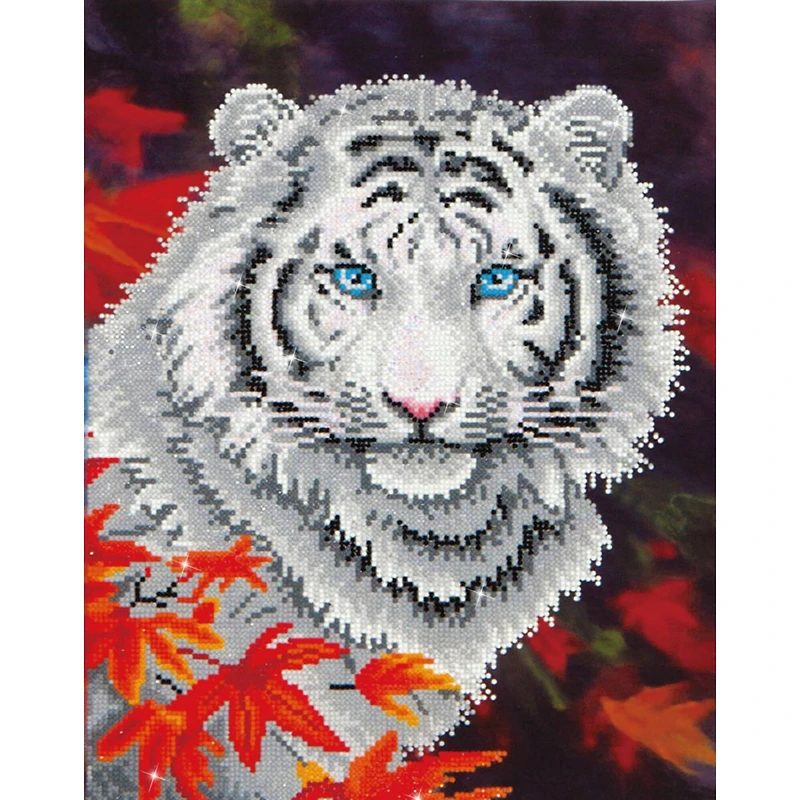 Diamond Dotz® White Tiger in Autumn Diamond Painting Kit