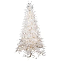 6ft. Pre-Lit Flocked Twig Artificial Christmas Tree, Warm White LED Lights