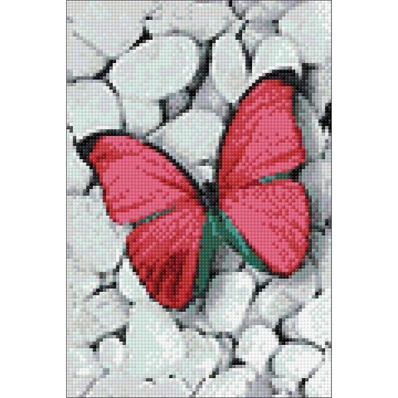 Crafting Spark Diamond Painting Kit Wizardi Pink Butterfly
