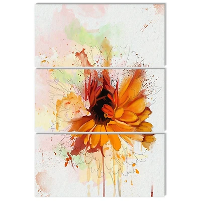 Designart - Sunflower Drawing with Paint Splashes