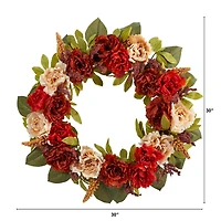 30" Harvest Peony Wreath