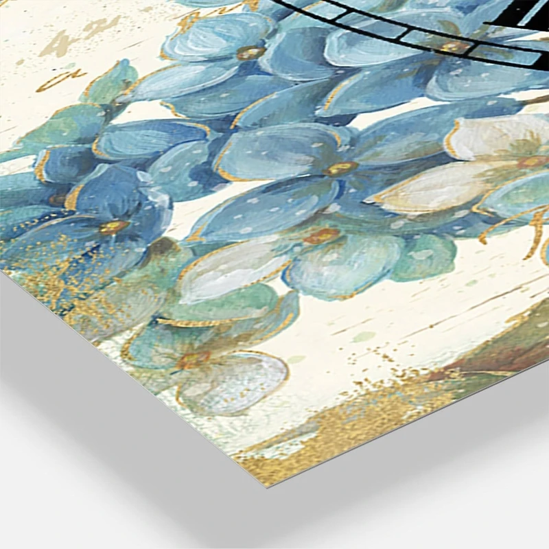 Designart Butterfly Blue Garden II Multipanel Wall Clock