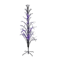6ft. Pre-Lit Black Cascade Outdoor Halloween Twig Tree