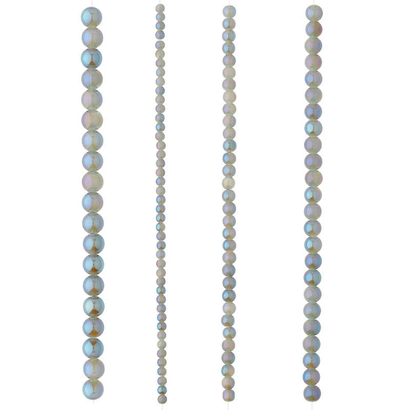 12 Packs: 4 ct. (48 total) Sapphire Silverite Round Glass Beads by Bead Landing™