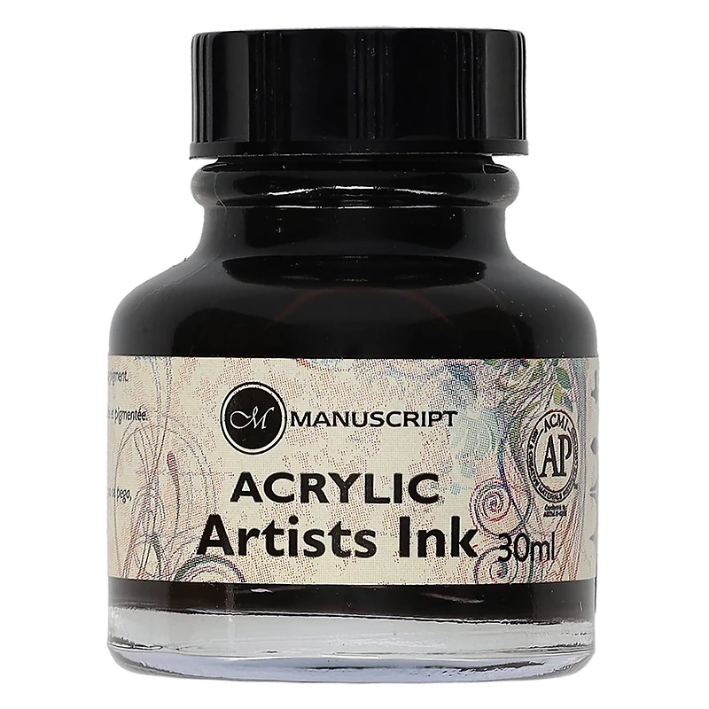 Manuscript Acrylic Artists Sepia Dip Pen Ink, 30mL