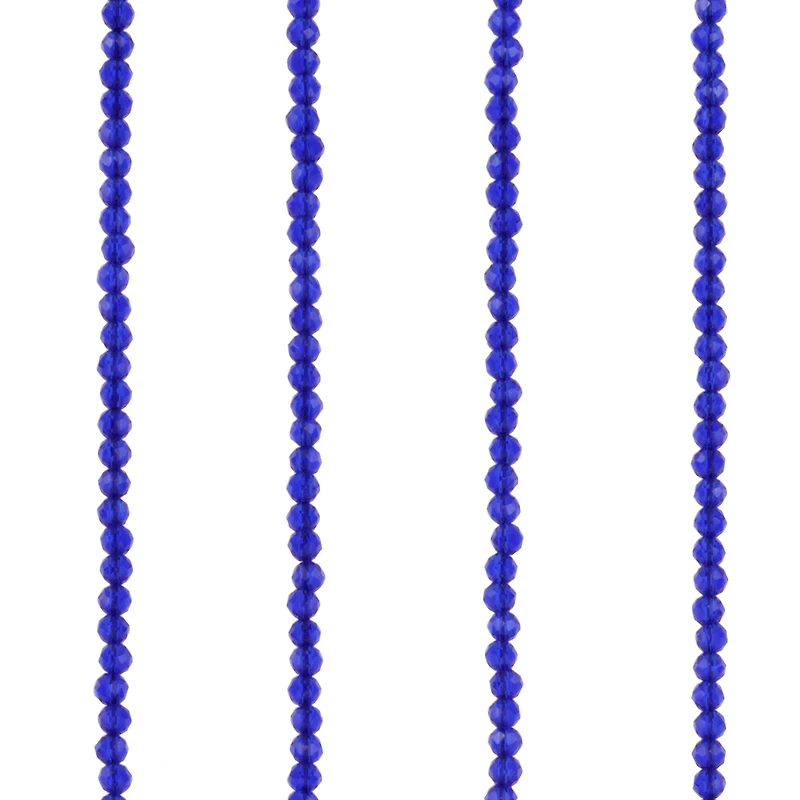 Blue Faceted Glass Round Beads, 2.8mm by Bead Landing™