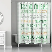 St Pat Words Buffalo Check Shower Curtain 71" x 74" Shower Curtain