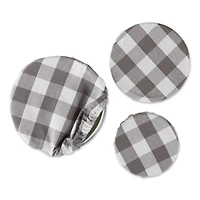 DII® Assorted Gray Buffalo Check Woven Dish Cover Set