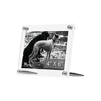 Wexel Art Clear Acrylic Tabletop Floating Picture Frame with Silver Hardware