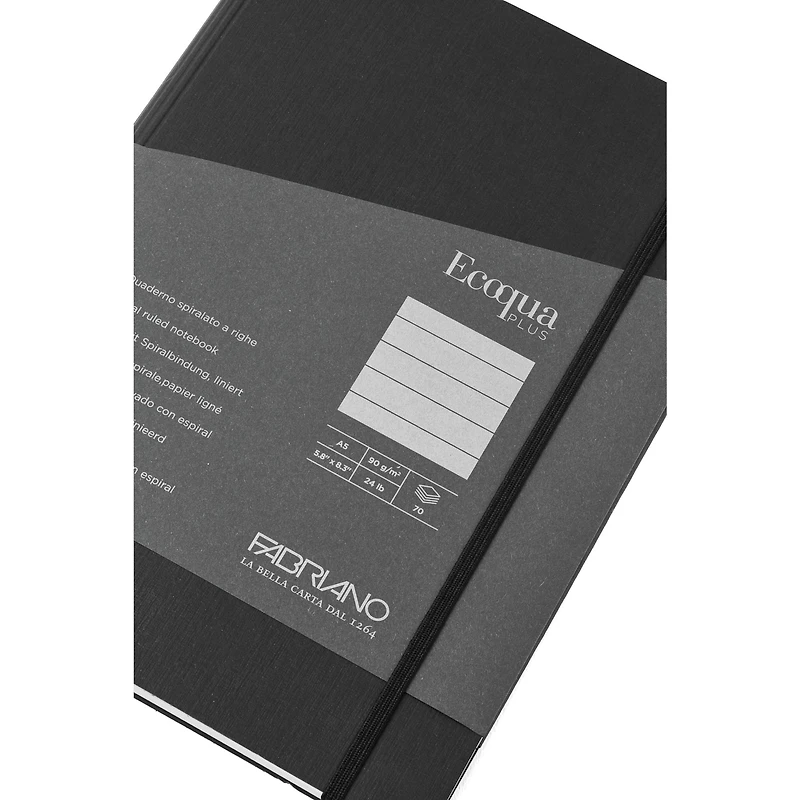 Fabriano® EcoQua Plus A5 Lined Hidden Spiral-Bound Notebook