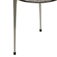 19" Silver Contemporary Aluminum Accent Table