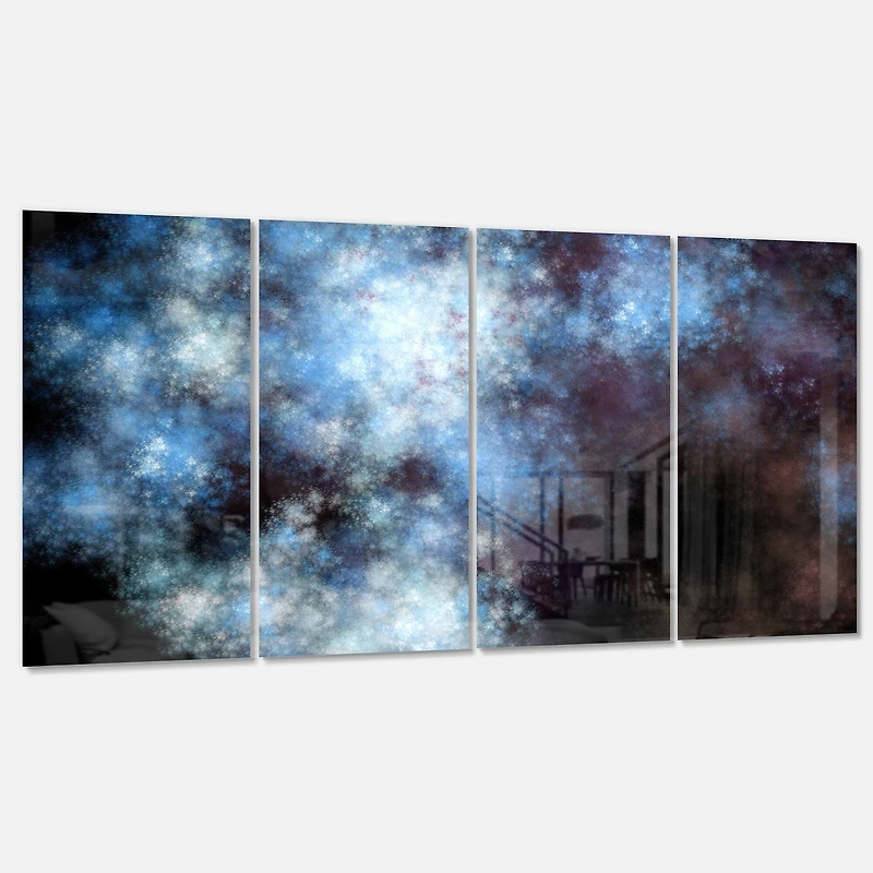 Designart - Blue White Starry Fractal Sky