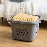 IRIS 30L Gray/Dark Gray Compact Laundry Basket Hamper, 3 Pack