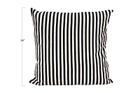 Hello Honey® Black and Cream Woven Cotton Striped Pillow