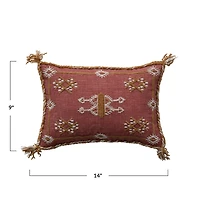 Hello Honey® Embroidered Rust & Orange Lumbar Pillow with Tassels