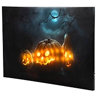 Spooky Jack-o-Lanterns LED Canvas Wall Art