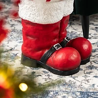 Glitzhome® 14.5"H Christmas MGO Peppermint Boot Stool or Accent Table