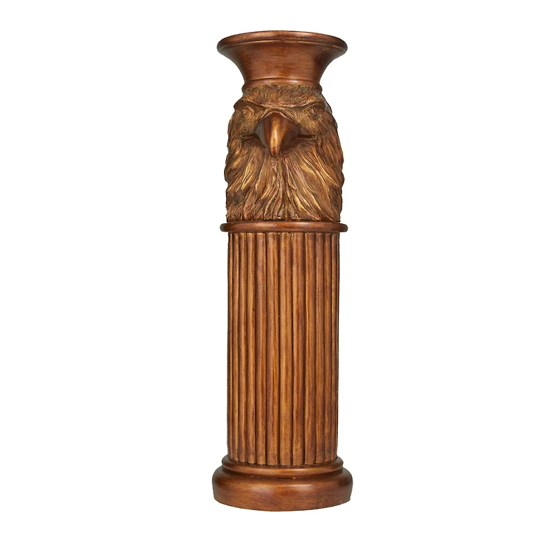 Bronze Polystone Traditional Pedestal Table, 24" x 7" x 9"