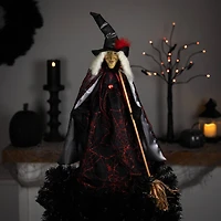 Victorian Style Witch with Broom Halloween Figure - 18"