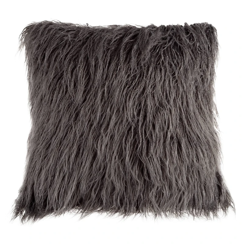 Hastings Home Mongolian Faux Fur Pillow