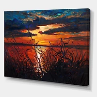 Designart - Romantic Sunset By Lakeside