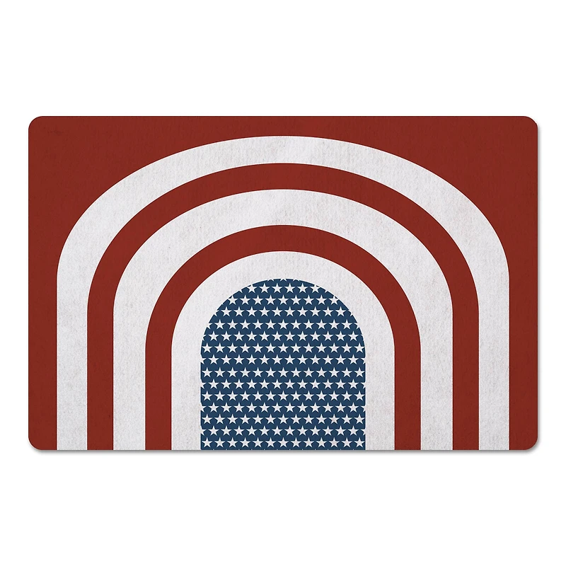 Designs Direct Red Arched Stripes & Stars Floor Mat