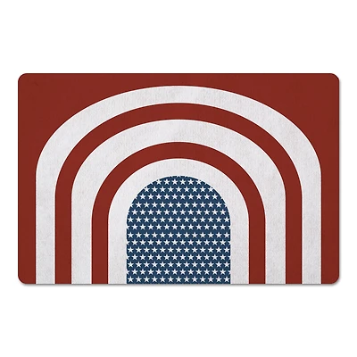 Designs Direct Red Arched Stripes & Stars Floor Mat
