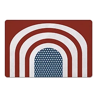 Designs Direct Red Arched Stripes & Stars Floor Mat