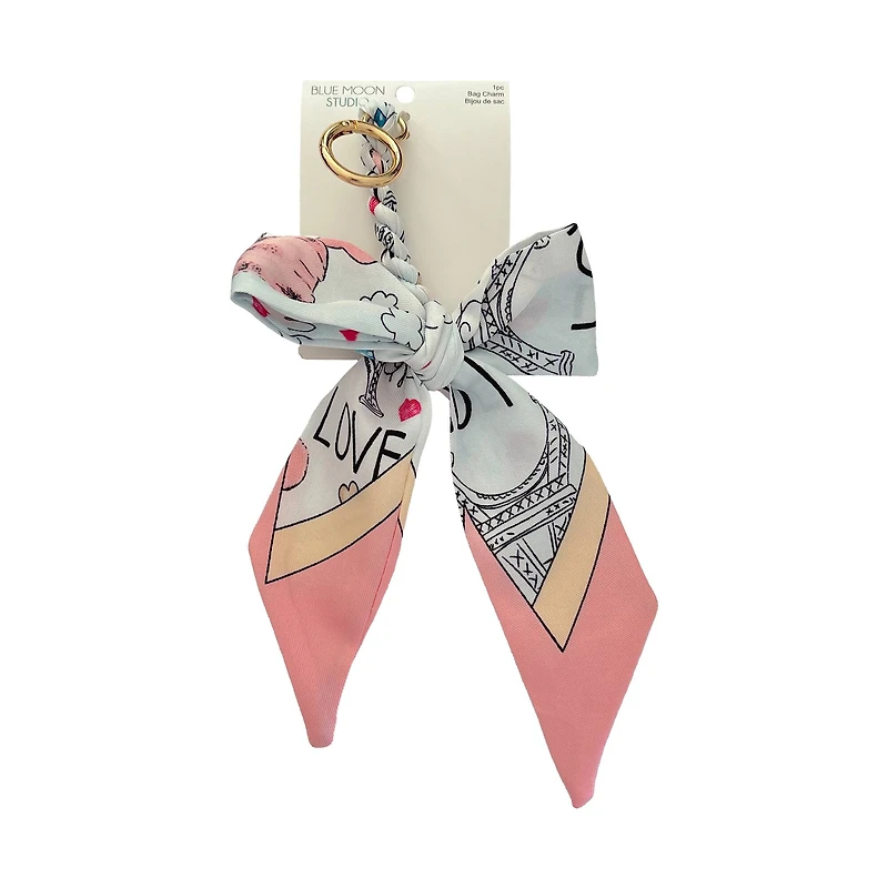 Blue Moon Studio™ Pink Paris Love Bow Bag Charm