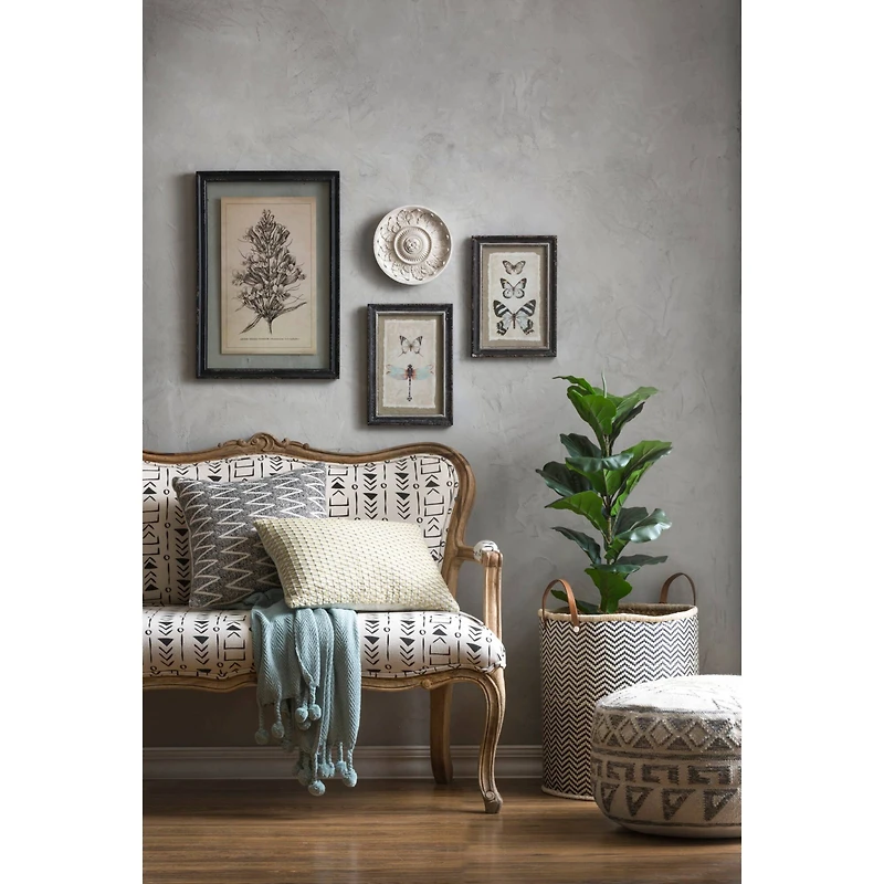 Hello Honey® Blue Cotton Throw with Pom Poms