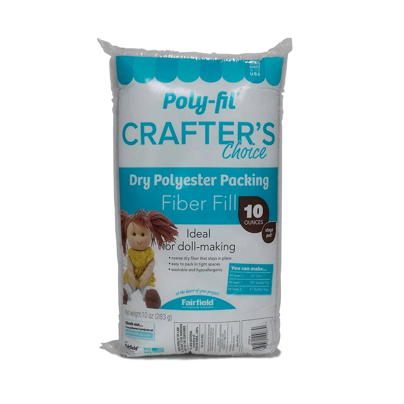 Poly-Fil® Crafter's Choice® Dry Polyester Packing Fiber Fill, 10oz.
