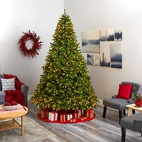 9ft. Pre-Lit Sierra Spruce Artificial Christmas Tree, Clear LED Lights