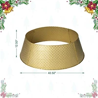 Glitzhome® 3ft. Gold Weave Metal Tree Collar