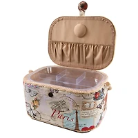 Dritz® Paris Extra Large Sewing Basket with Removable Tray