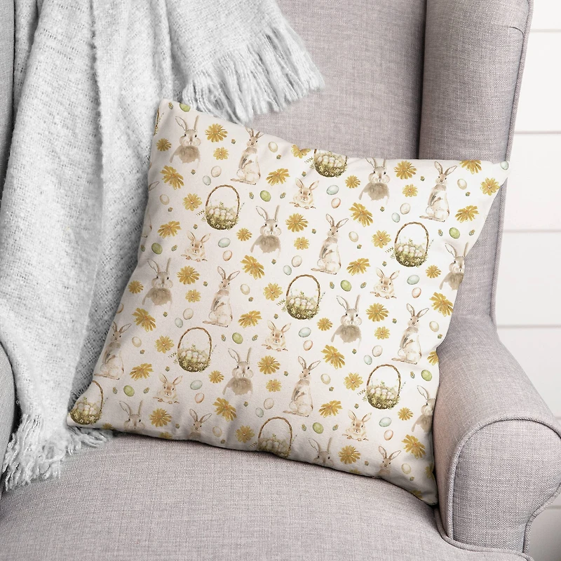 Easter Greetings Pattern 18" x 18" Indoor / Outdoor Pillow